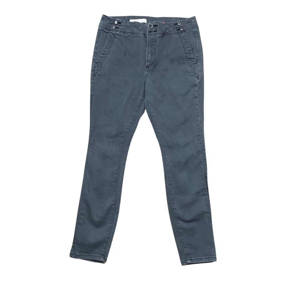 Anthropologie Pilcro Grey Darted Hi Rise Skinny Jeans Two Buttons Size 28